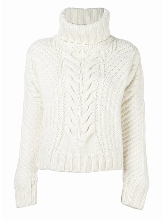 Sweaters - Gigi Hadid x Tommy Hilfiger Chunky Ivory Cream Knit Wool Sweater Turtleneck L